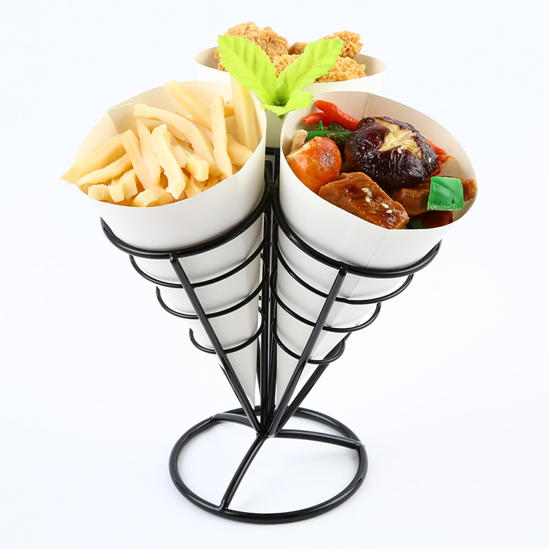 Table Presentation French fries Cone Rack, Table Serving Cone holder, Sharing Cone Holder